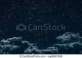 A Backgrounds Night Sky With Stars And Moon And Clouds