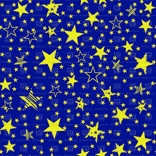 Gold Yellow Star Seamless Pattern On Blue Background Stock Vector Image