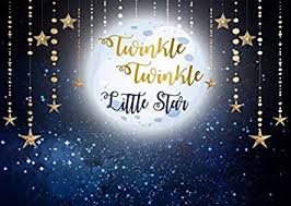 7x5ft Full Moon Blue Sky Night Twinkle Twinkle Little Star Backdrop Computer Print Baby Shower Backgrounds Lyey 2019821a1